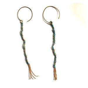 14k gold and silk braided earrings